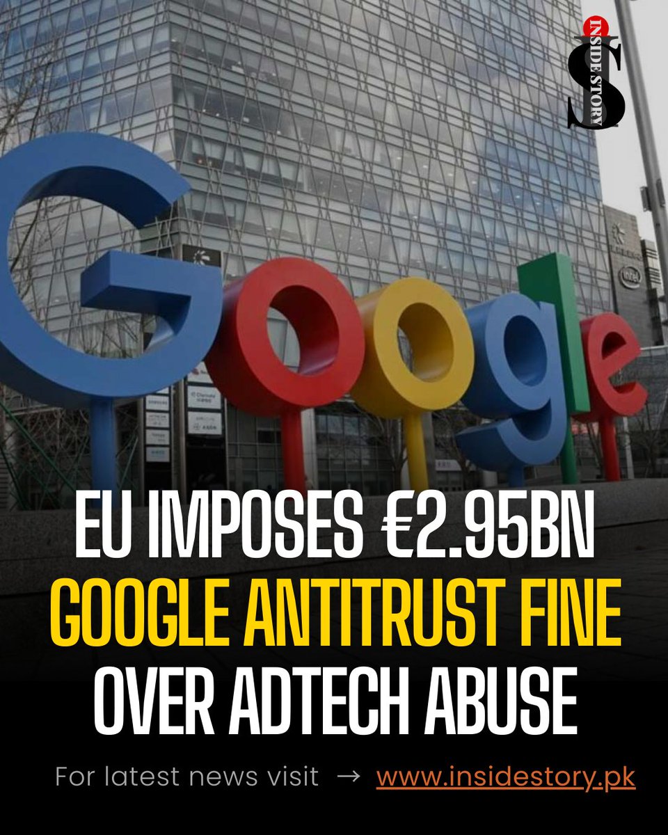 insidestory_pk's tweet image. insidestory.pk/eu-imposes-e2-… 

#GoogleFine #EUAmtitrust #BigTechRegulation #DigitalMarkets #GoogleNews #AdTech #SundarPichai #Trump #TechRegulation #CompetitionLaw