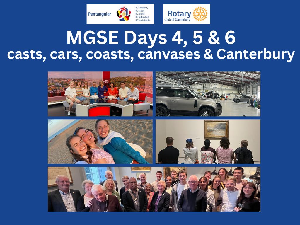 RotaryCantUK's tweet photo. It’s been 2 weeks since we bid farewell to our #MGSE visitors from #Europe. Here's an update on their last few days: casts, cars, coasts, canvases & #Canterbury! https://t.co/pfvFmrtB0H
@BarrettsKent #turnercontemporay @MargateCaves #RoyalVictoriaPavilion #mgse2025 #pentangular https://t.co/IJBfiwTsLI