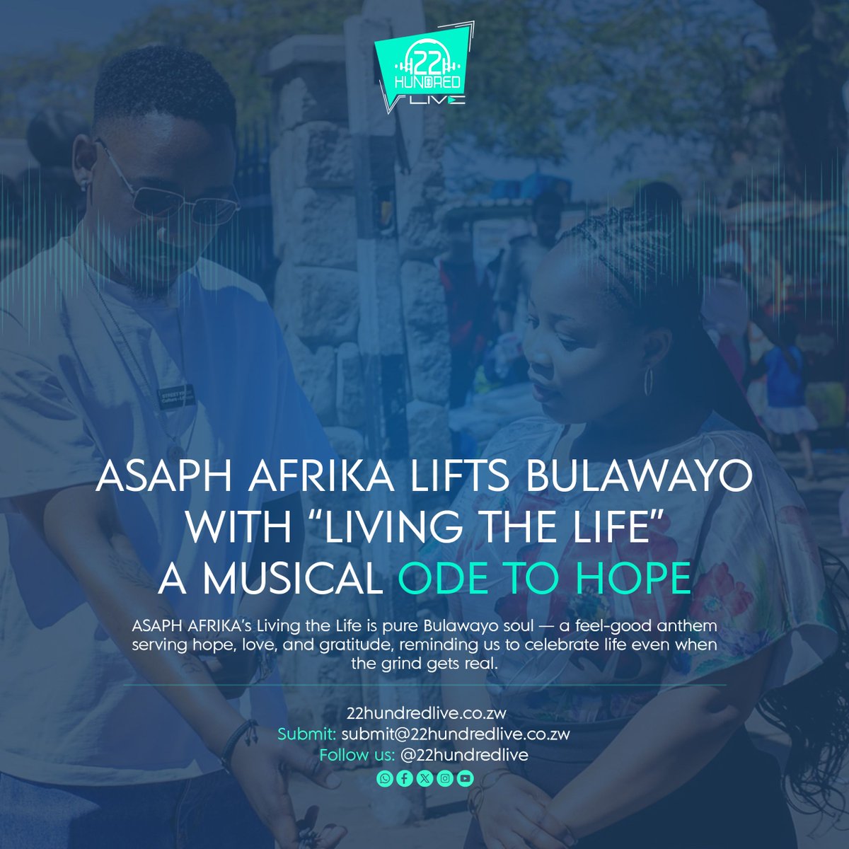 22hundredlive's tweet photo. @AsaphAfrika LIFTS BULAWAYO WITH “LIVING THE LIFE” — A MUSICAL ODE TO HOPE.

His latest offering, Living the Life, is more than a track. It’s a celebration, a reminder to love your life, and an unapologetic anthem of gratitude. #2200live

📌 https://t.co/sQ1P1WkIro https://t.co/7Fb1aHjdGE