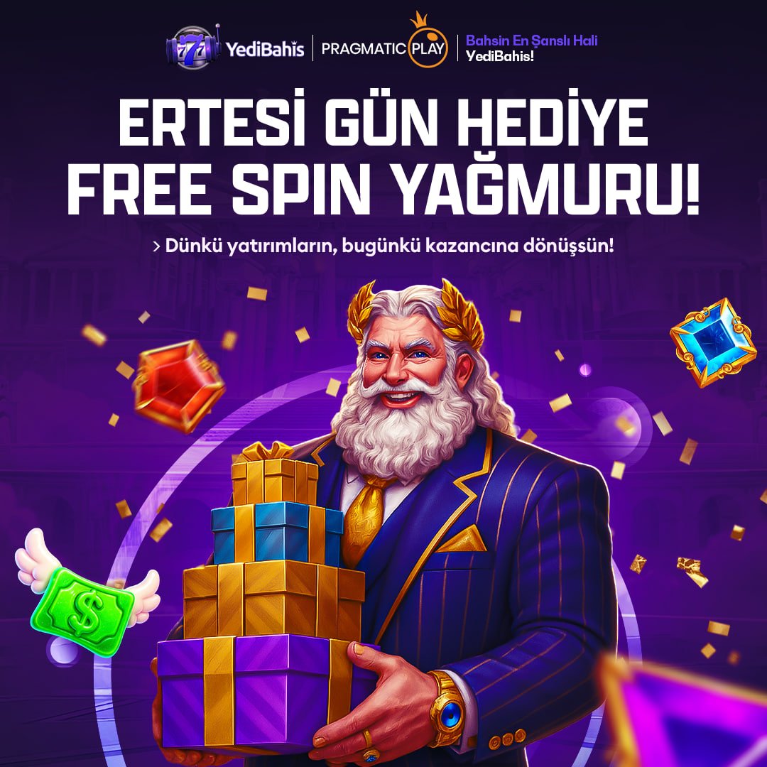 ⚡️YediBahis’te Ertesi Gün Free Spin Yağmuru Başlıyor!

🎁Dünkü yatırımlarınız, ertesi gün sizi hediye Free Spin fırsatlarıyla karşılıyor!

➡️Şimdi yatırım yap, yarın bedava Free Spin yağmurunun tadını çıkar!