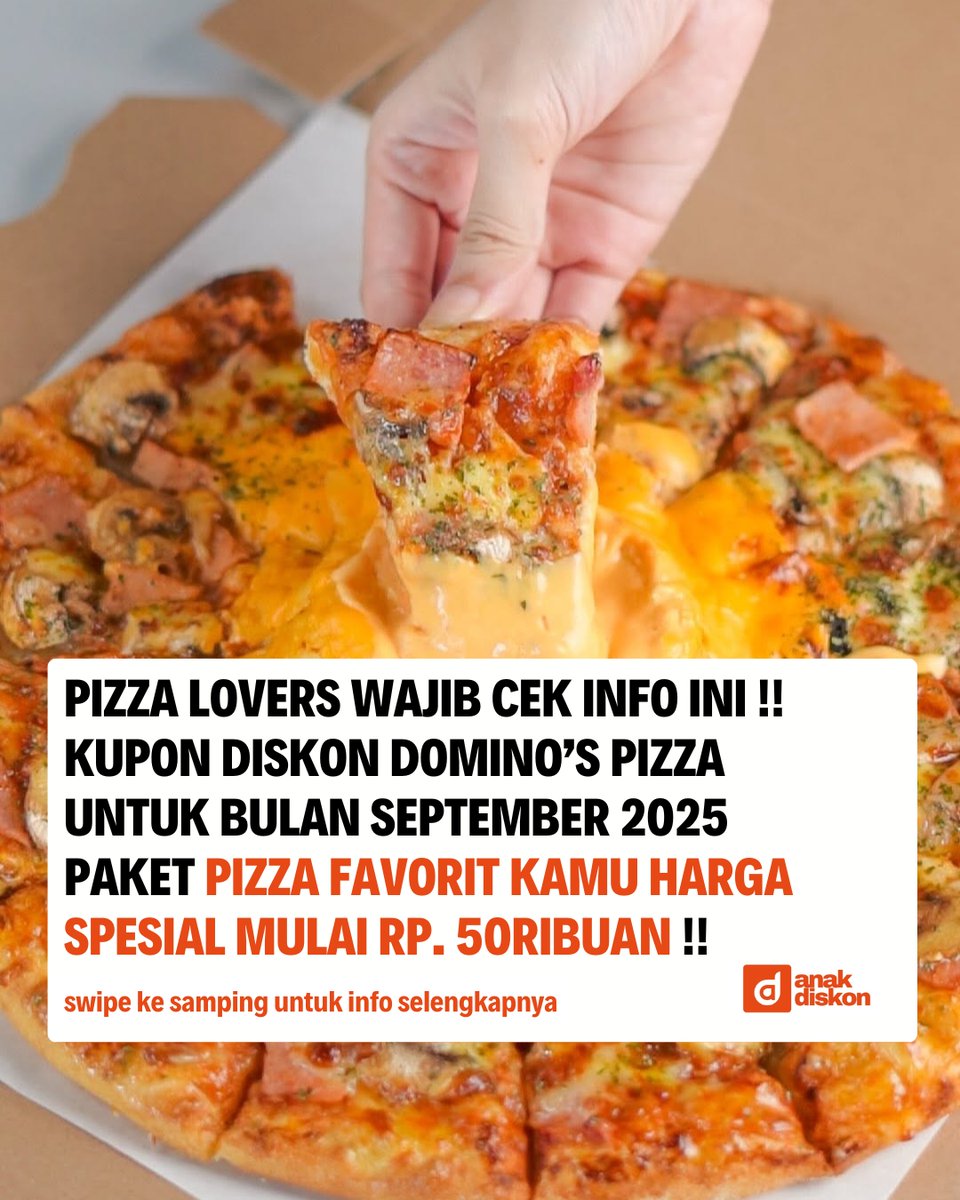 katalogpromosi's tweet image. 🍕 Lagi ngidam pizza?
DOMINO’S kasih kupon September mulai Rp50ribuan aja loh! Paket hemat lengkap pas buat berdua atau rame-rame 🤩

Cek detailnya di sini 👉 katalogpromosi.com/promo-dominos-…

#DominosPizza #PromoSeptember #KuponDominos