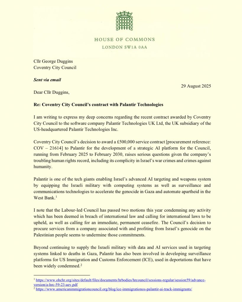 Zarah Sultana MP tweet media