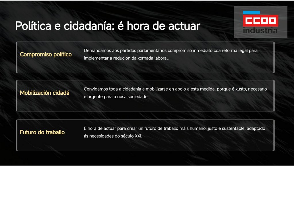 ccooindgalicia's tweet photo. 📢 A produtividade medrou, pero os dereitos non.
✊ É hora de reducir a xornada a 37,5 h: saúde, igualdade e futuro.
📍 O 10 de setembro mobilízate en A Coruña, Lugo, Ourense e Vigo ás 11:30 h.
#ReducciónXornada #37coma5h https://t.co/CCK7BLEULb