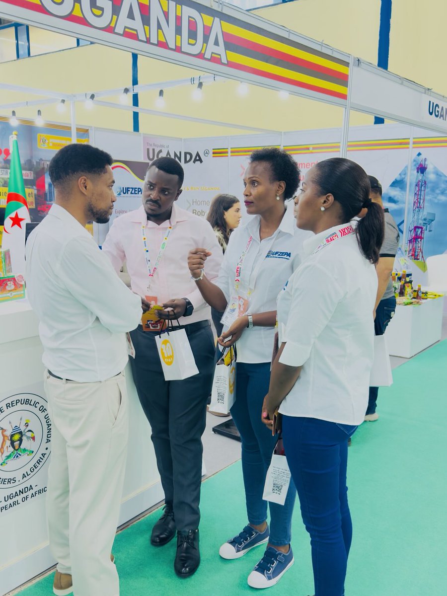 NLorrits's tweet photo. We "Uganda Free Zones &amp; Export Promotions Authority" are in Algeria together with the Ugandan Embassy participating in the Intra African Trade Fair to promote Uganda &amp; sensitize the participants about the investment opportunities in Uganda. https://t.co/yr4PwzDDYL