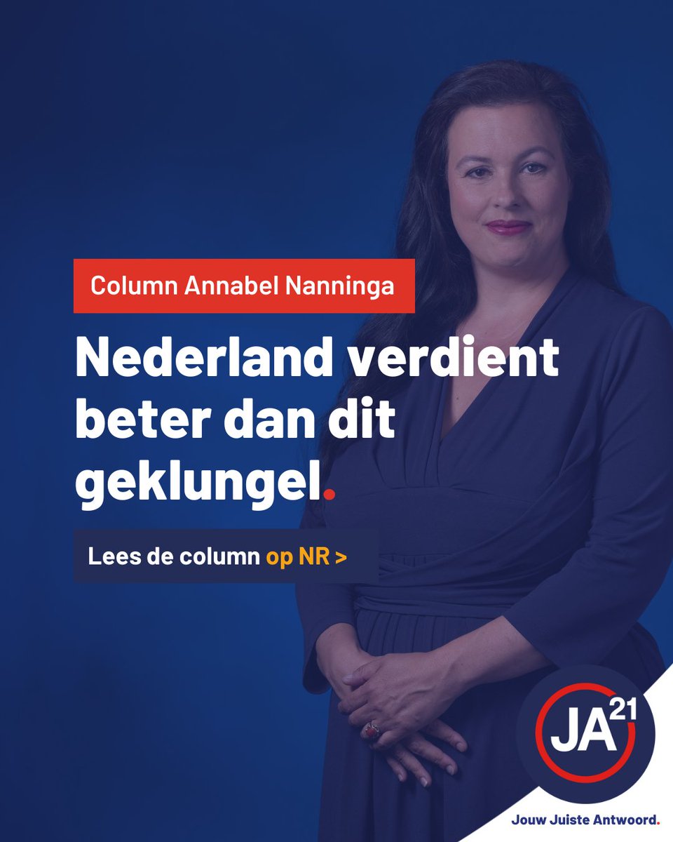 JA21 (@juisteantwoord) on Twitter photo Stabiel formeren over rechts. @Ananninga gelooft nog steeds stellig dat het kan. "We hebben in ieder geval van kabinet Shitshow-I geleerd hoe het níét moet."
👉 Lees de nieuwe column op <a href="/NieuwRechtsNL/">NieuwRechts</a>: loom.ly/I3NFU7k Stabiel formeren over rechts. @Ananninga gelooft nog steeds stellig dat het kan. "We hebben in ieder geval van kabinet Shitshow-I geleerd hoe het níét moet."
👉 Lees de nieuwe column op <a href="/NieuwRechtsNL/">NieuwRechts</a>: loom.ly/I3NFU7k