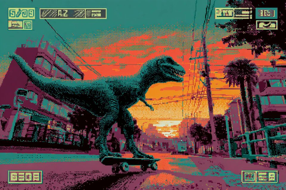 azed_ai's tweet image. Prompt share: Pixel-art

💬Prompt:
Pixel-art scene of a [subject], viewed through a simulated lens, [background], retro game overlay aesthetic, chunky pixel textures, vibrant limited color palette of [color1] and [color2], HUD interface elements, low-resolution charm, subtle CRT…