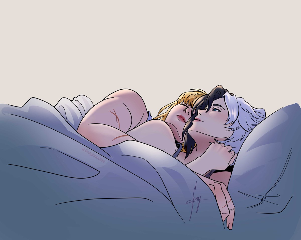 Slow morning~ 
A quick SnowSword 🩵🧡