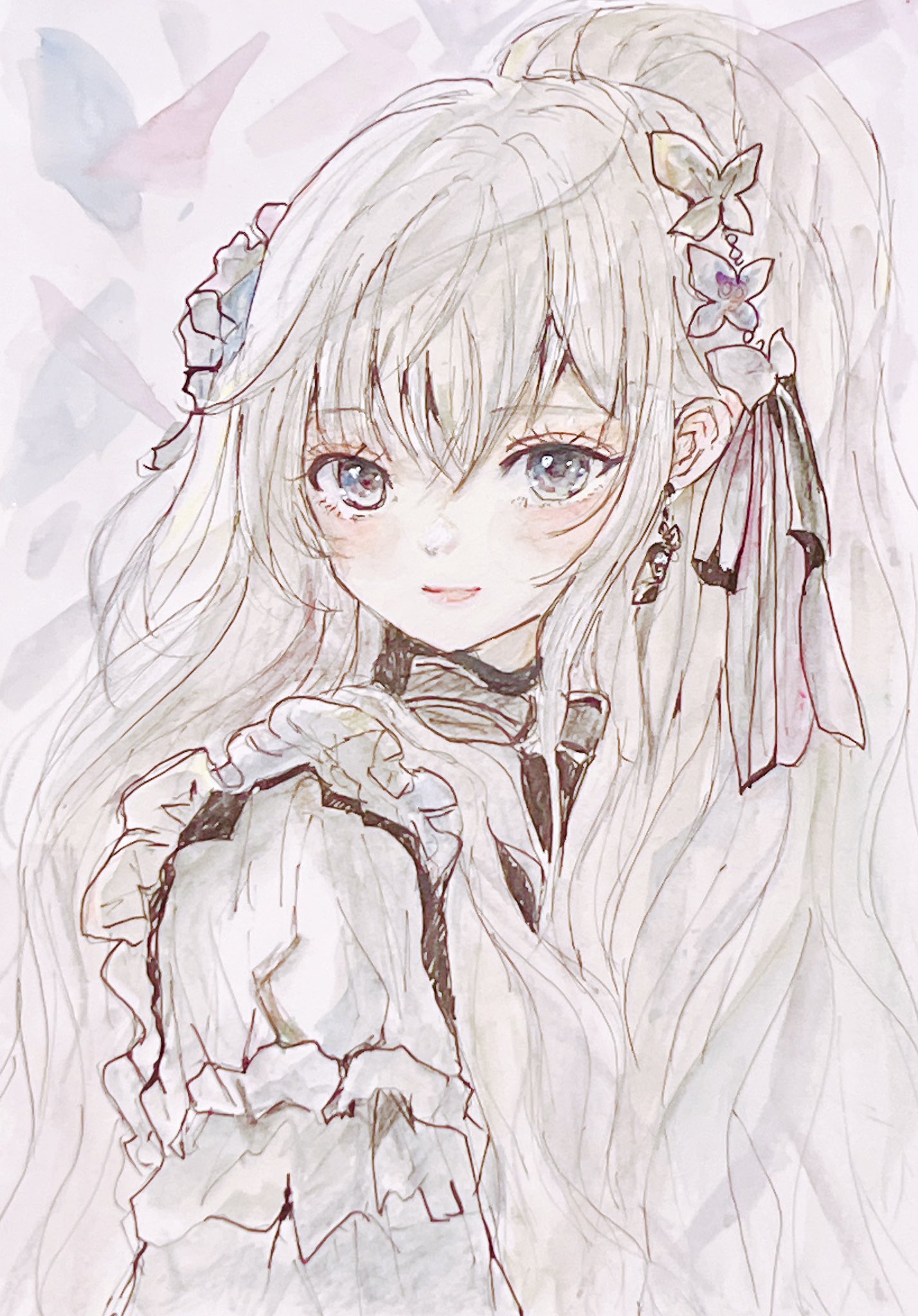 リ*メ様 オリジナル手描きアナログイラスト 39 Amazon.co.jp: No.006手描きイラスト 原画 アナログ 絵