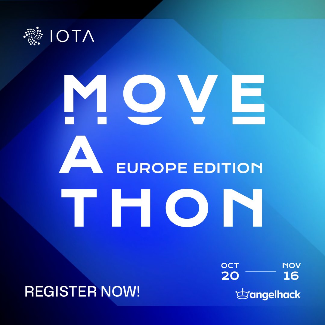 Registration opens today for Moveathon Europe, online Oct 20-Nov 16! A hackathon for developers, entrepreneurs, and innovators ready to build real-world Web3 solutions in finance, identity, supply chains &amp; more:
 blog.iota.org/moveathon-euro…🧵 👇