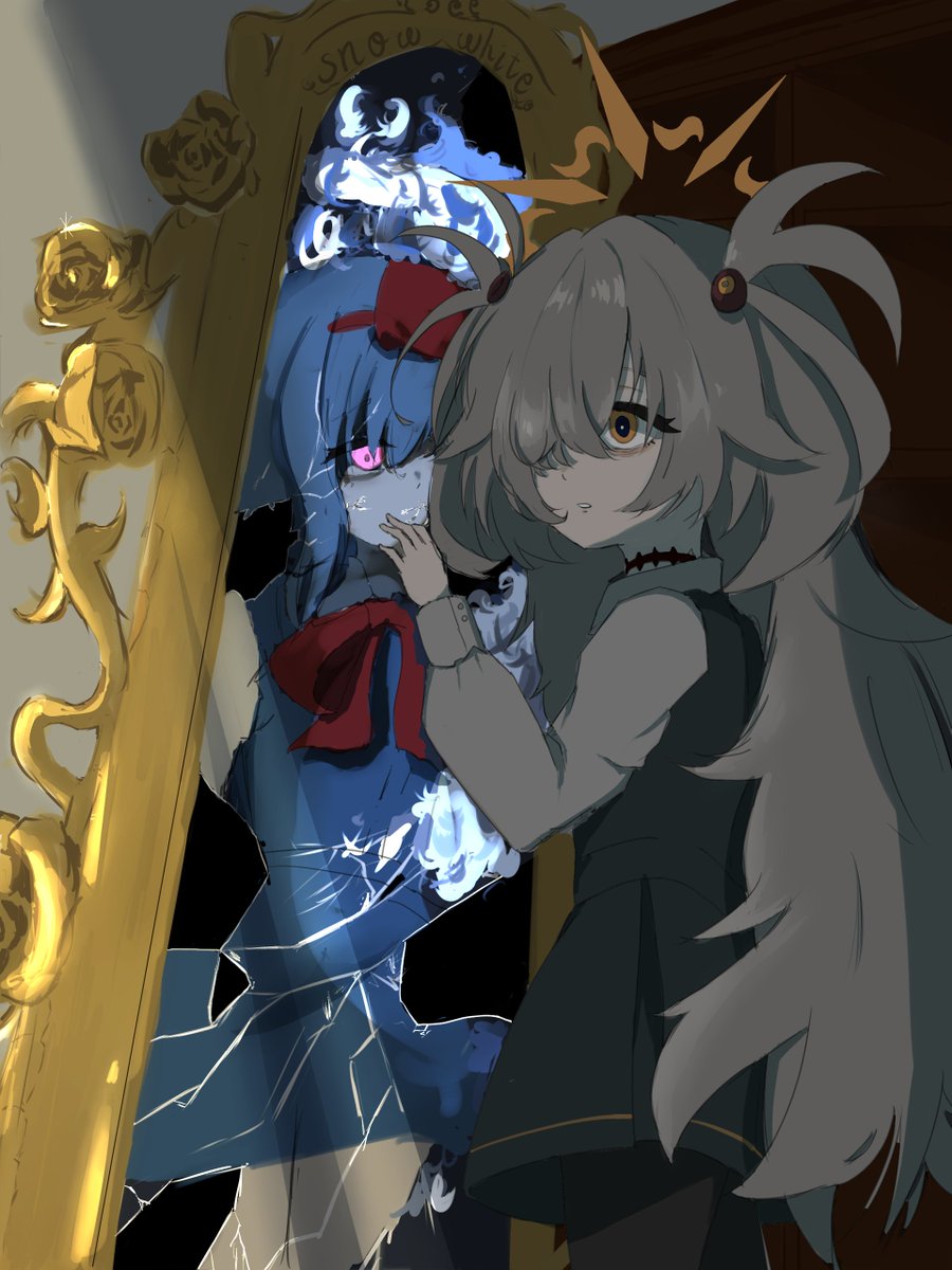 #ブルアカ 　#BlueArchive 
#BLACKSOULS 
＊クロスオーバー注意

前世のころから

ブルアカ　カノエ
ブラソ　白雪姫