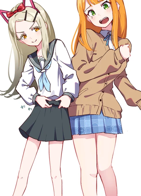 「広っち!足細過ぎっ!!」 「フフ…これでも太った方だ、よ」 #学マスFA #紫雲清夏 #篠澤広