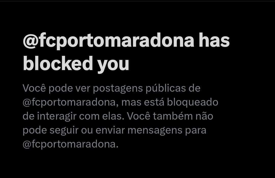 A pessoa que diz que leva tudo na desportiva e que ainda ontem dizia que outra pessoa, não sabia aceitar opiniões contrárias. Aqui está ela <a href="/fcportomaradona/">ElPibe⚽️</a> 

+1 block de um burro com a mania.