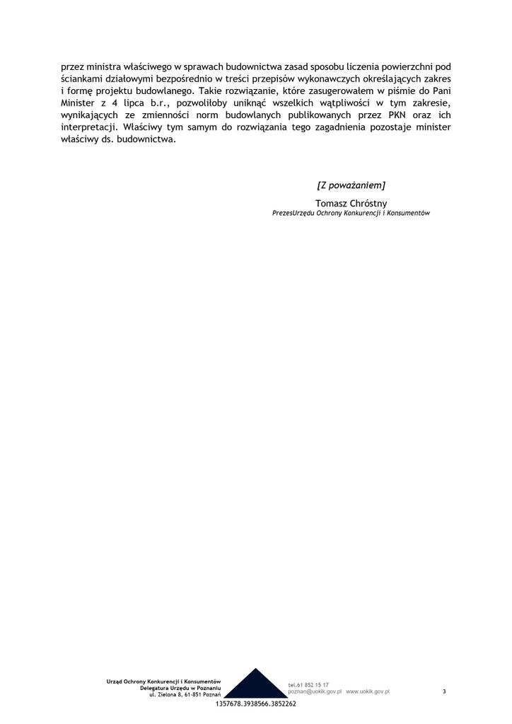 ☝️<a href="/UOKiKgovPL/">UOKiK</a> po raz kolejny zabrał głos na temat powierzchni pod ściankami. Ponownie na wniosek Pani Minister <a href="/Kpelczynska/">Katarzyna Pełczyńska</a>. 
Co miał do przekazania:
- Na rynku deweloperskim nie odnotowano przypadków, by deweloperzy nie stosowali obowiązujących dziś norm (PN-ISO 9836:2015 i
