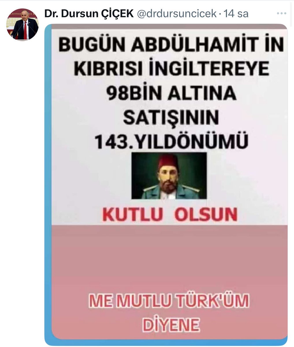 Tarih nasıl çarpıtılır, buyurun ders niteliğinde örnek.
Dr.unvanıyla çıkıp kitleleri büyülemek kolay tabii; ama bize yediremezsiniz!
Oturup tarihsel süreci didik didik anlatalım, satış değil “idare hakkı” diyelim. Ne değişir?
Asıl oyun, kitlelerin göz göre göre uyuşturulmasında !