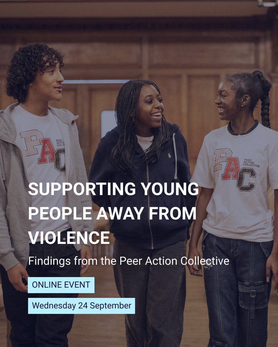 📢 ONLINE EVENT | Supporting Young People Away from Violence 📢

✨ Hear directly from the young people involved in the programme
 📅 Wednesday 24 September, 4:15pm – 5:30pm
 👉 Register now: bit.ly/47SGO0y

#iwillmovement #iwillfund #peeractioncollective #event
