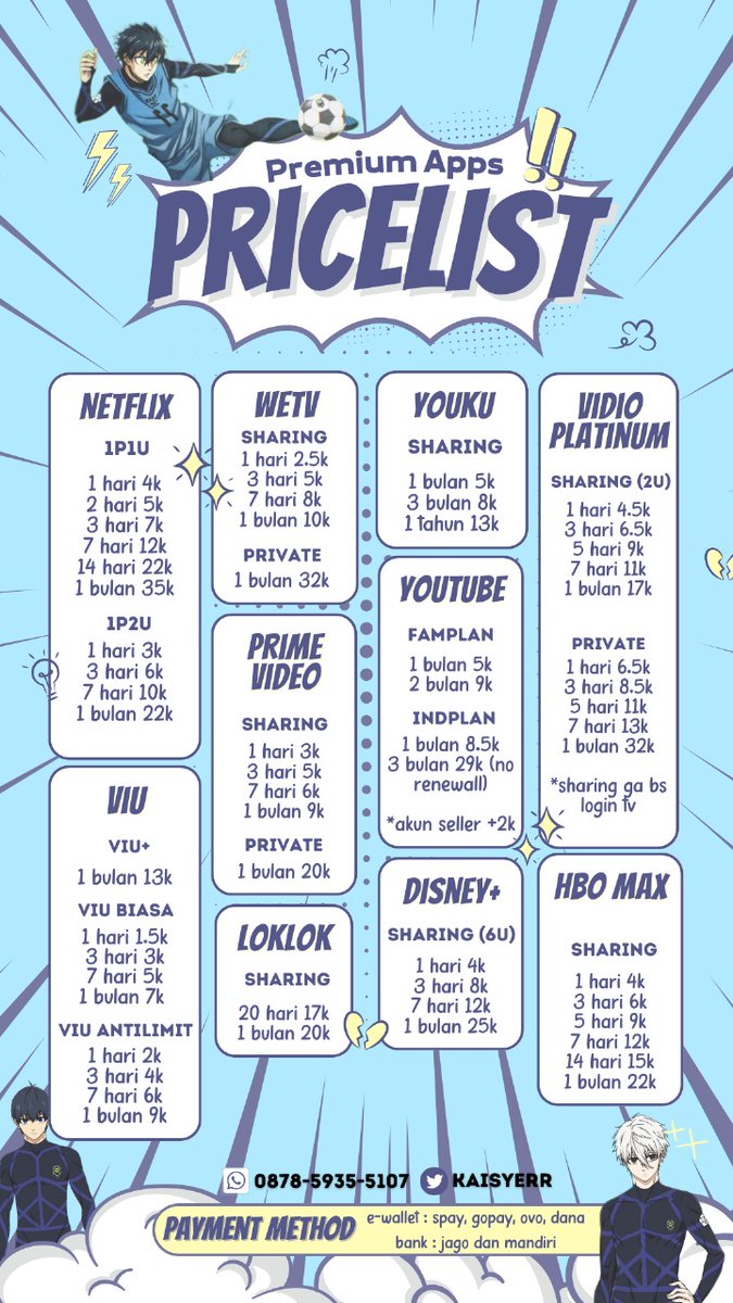 moxroe's tweet photo. WTS WTB APLIKASI PREMIUM, DIJAMIN TRUSTED, FAST RESPON DAN FULL GARANSI

mau beli? hubungi kontak di bio aku yaa

NETFLIX YOUTUBE CANVA PRO VIU WETV DISNEY BSTATION IQIYI YOUKU AMAZON PRIME VIDEO VIDIO LOKLOK HBO MAX CAPCUT PICSART #zonauang 2 https://t.co/ZNBQOke75o