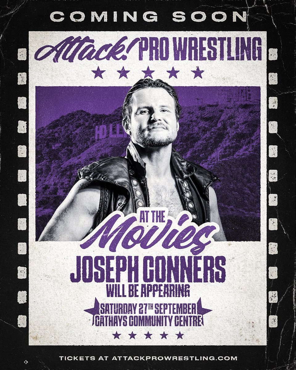 🍿JOSEPH CONNERS will be at ATTACK! Pro At The Movies 🍿

Get tickets NOW 👇
🎟️attackprowrestling.com