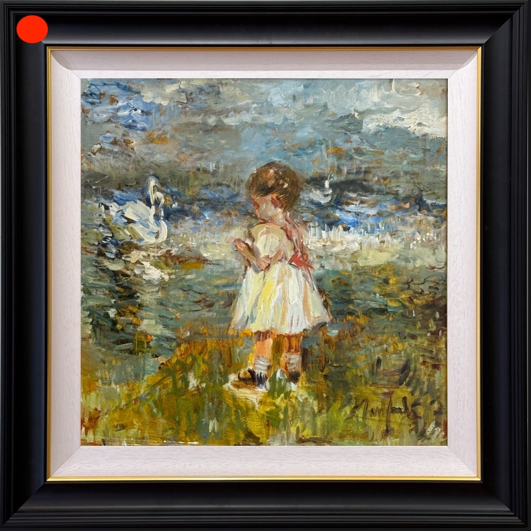 ‘Swan lake’ has now found her forever home with a happy collector. 20 X 20 inches oil on board <a href="/HepplestoneArt/">Hepplestone Fine Art</a>