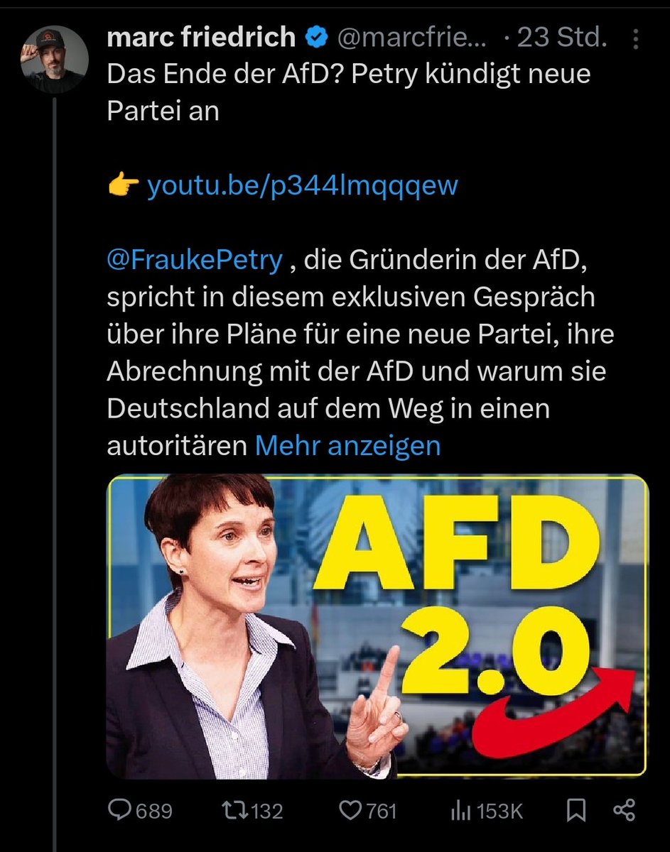 jack_burto11560's tweet photo. Sie kommunizieren doch genau in die von Ihnen kritisierte Richtung 😉
"Das Ende der #AfD?"
#AfD 2.0 etc.
Warum steht da nicht:
Das Ende der #CDU, #SPD, #DerGrünen, #DerLinken???
Und sie wundern sich jetzt, das die Leute ihnen gegenüber skeptisch sind?
Sie nutzen die Popularität der Afd für ihre Zwecke. Diese "leise Kritik" an Ihrem politischen Gegner ist zudem Medien konform.
Sie werden in nächster Zeit durch sämtliche Talkshows gereicht. Vom Morgenmagazin, bis hin zu Lanz und Co. Anti Afd ist ein Pushfaktor der Aufmerksamkeit erregt, und von oben belohnt wird.