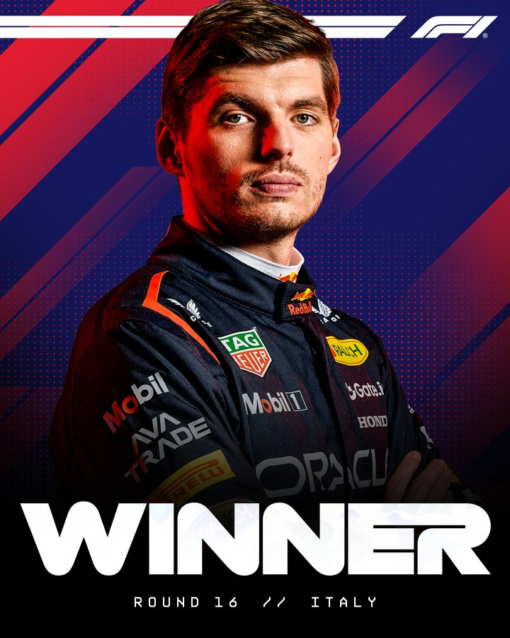 🏁 ¡¡Victoriaaa de Mad Max!! Carrera perfecta del neerlandés para conseguir la 66. 

Podio para Norris y Piastri, que no han tenido batalla final. Sainz, 11º. #ItalianGP🇮🇹

🔴 EN DIRECTO: motortime.es/2025/09/en-viv…