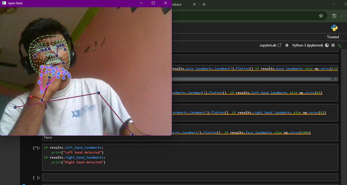 _kedar_18's tweet image. Day 12 of  internship: Diving deeper into pose estimation!
Extracted 33 key pose landmarks using #MediaPipe & Numpy — tracking body positions with precision.
Next step: turning these keypoints into actionable insights for movement analysis!
#AI  #ComputerVision #Python