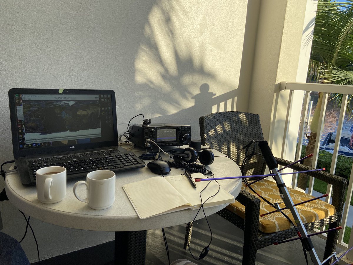 _wa1jay_'s tweet image. Arrived in the Bahamas, setup at the hotel. Need to do a couple test passes to make sure everything is working. View from the balcony is a bit NE.