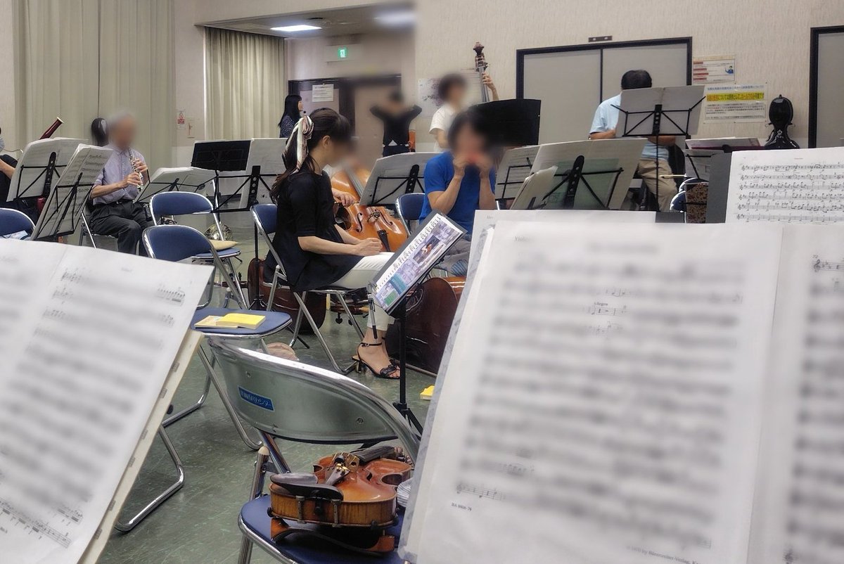 symphonyOK's tweet photo. 通常練習でした。
むずかしい曲ですね〜(´-`)
少しずつがんばっていきましょう。 https://t.co/JefK04zbf2