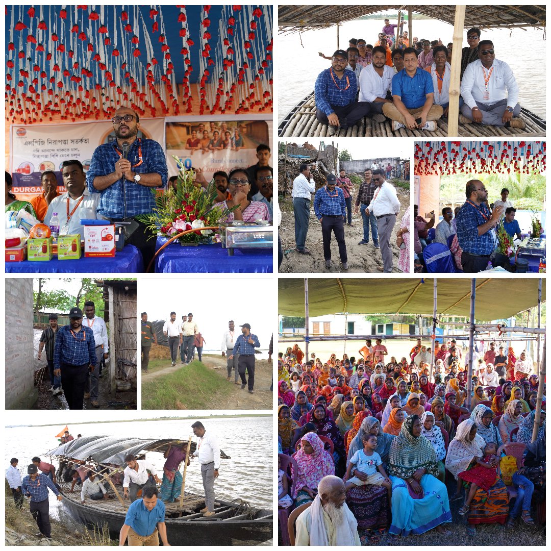 IOCL_DIDO's tweet photo. Celebrating 60years of #Indane,a safety awareness program was held at Nirmal Char,a remote,flood-prone island on the Padma River in #Murshidabad.Despite no roads or power,LPG is delivered via boat and bullock cart.Locals were informed about LPG benefits and services.@wb_IndianOil https://t.co/QZjAACa4sc