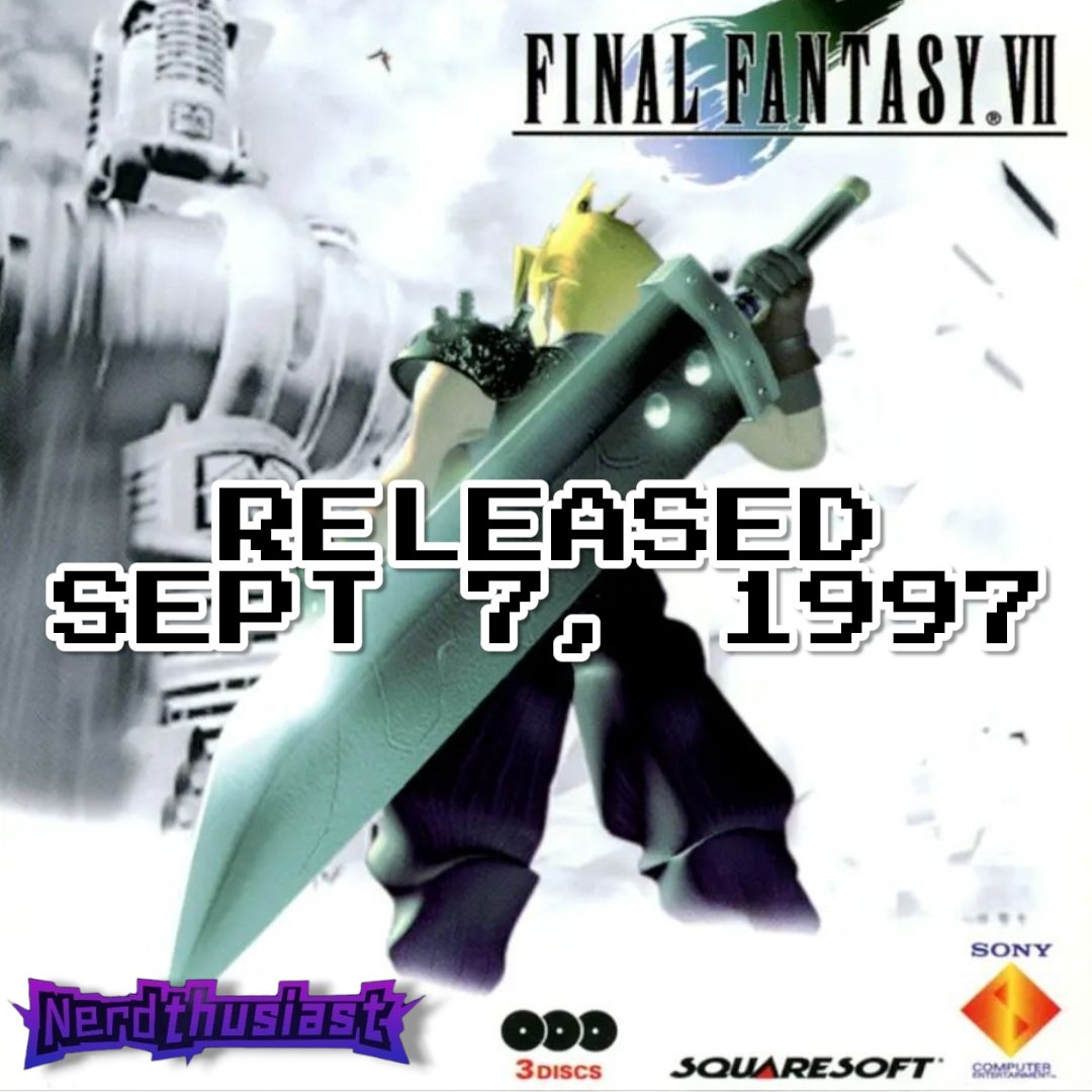 Game Play Sunday
28 years ago, Final Fantasy VII was released for the original PlayStation
#gameplaysunday #nerdthusiast #finalfantasy #finalfantasyvii #squaresoft