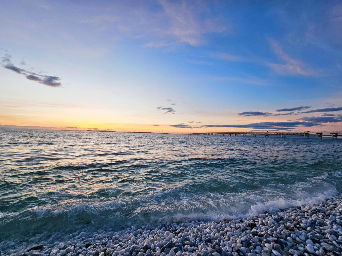SactoDeadHorses's tweet photo. It's nice to watch the sunset at the beach in Rinku City. There are white pebbles, coral stones and so on. However, you can only look at it and can't go down to play. The sea water is very fishy. It's better to check in at the Jelly Sea https://t.co/mYB3komsvQ
