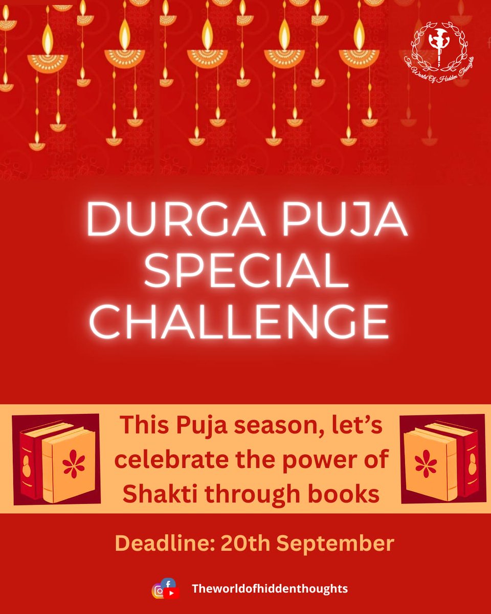TWOHT_FAMILY's tweet photo. This Durga Puja, let’s celebrate Shakti through stories! 📚💫 
Tell us your book of feminine power this Durga Puja! 🌸🔥

(Durga Puja 2025,Pujo Vibes, Sharodiya, Navratri Vibes, Feminine Power, Divine Feminine
Books https://t.co/DqD3K3yW9T