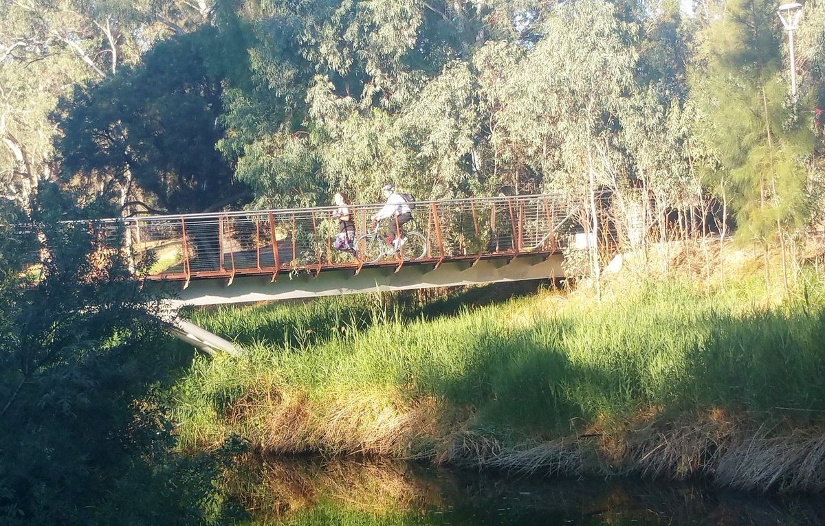 adelparklands's tweet photo. Our Guided Walk next Sunday crosses two very different bridges:  one heritage-listed from the 1870s and the other a 21st century award winner.  Hear the stories of both bridges, linked by a riverside path through lush shaded native vegetation.  Book here: https://t.co/SCI4zpWs78 https://t.co/uqd4S6p1uk