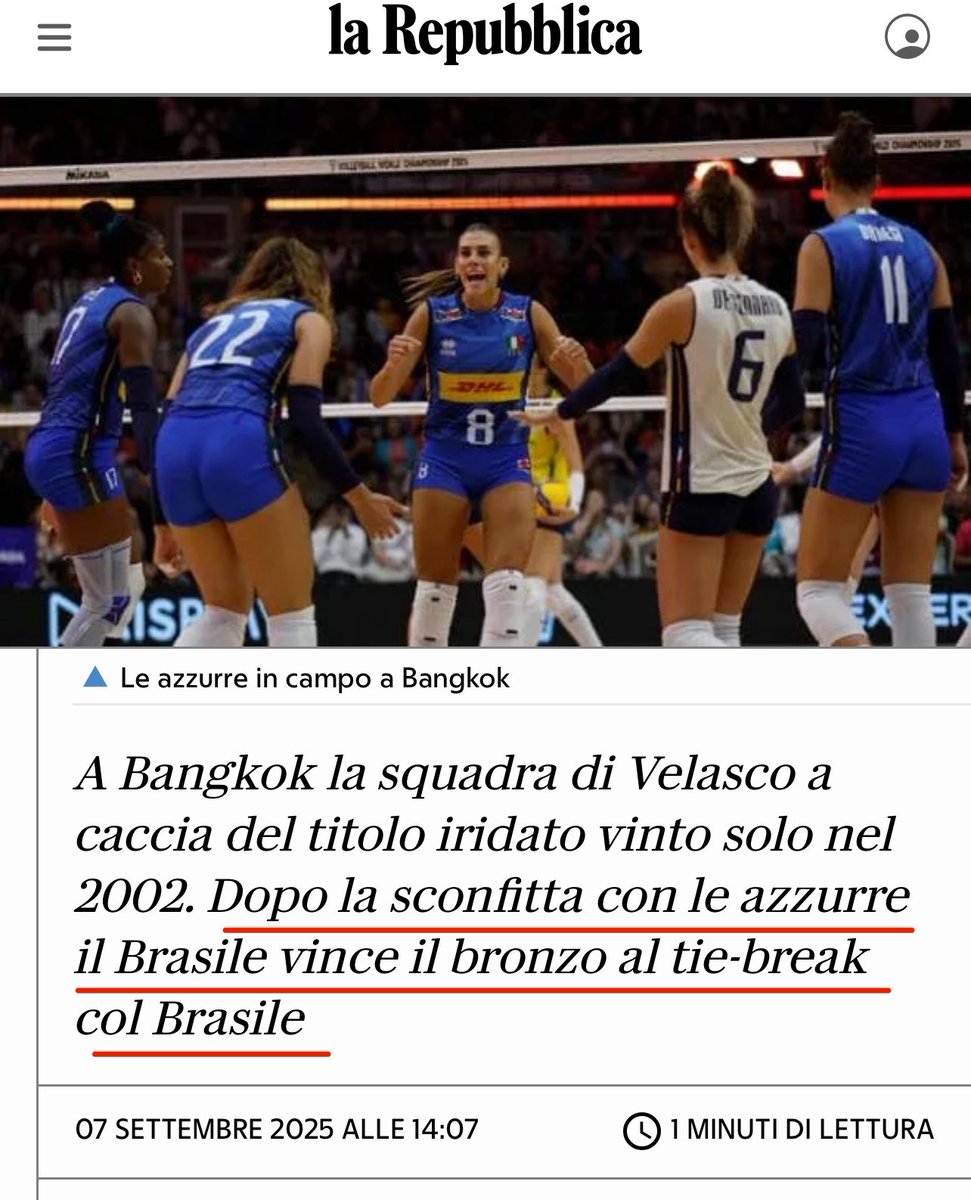 Il Brasile ha vinto il bronzo contro se stesso… #GiapponeBrasile #VolleyballWorldChampionship <a href="/repubblica/">Repubblica</a>