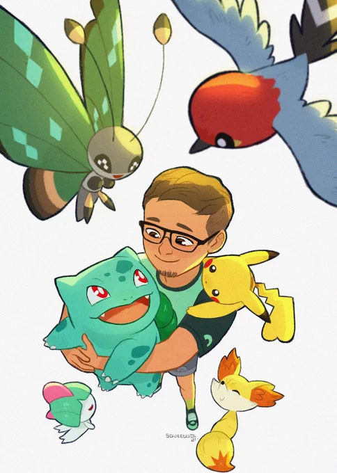 anyone interested to commission me for a trainer w/ pokemon illustration in this format? :)