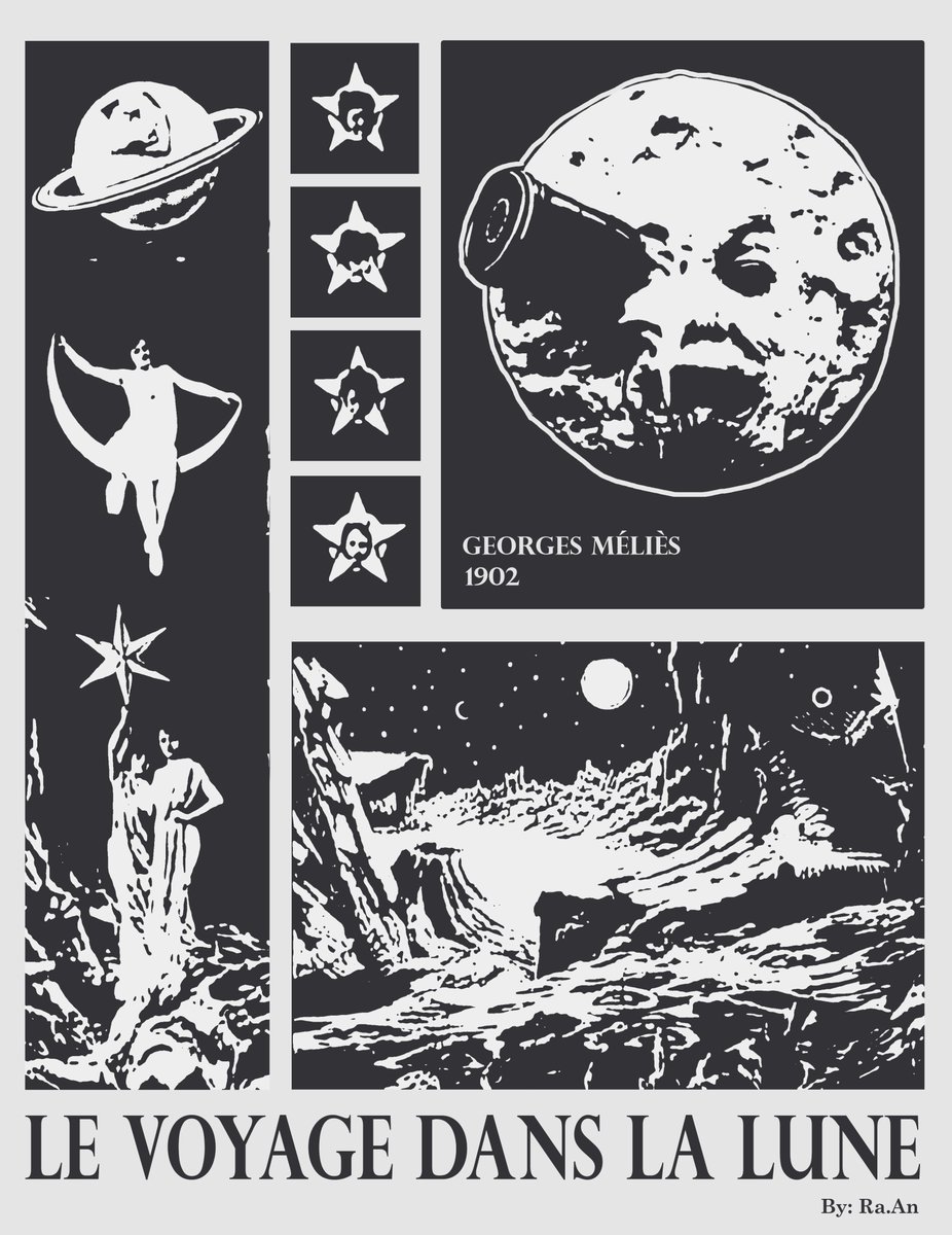 Max4shi's tweet photo. Le Voyage dans la Lune (A trip to the Moon) [1902]
Georges Méliès 🌕🌙🌟
Poster design

#fanart #Poster #posterdesign #ATriptotheMoon #silentfilm #SciFiArt #digitalarts #film #moon #xeroxart #film #SciFi https://t.co/gGXD75X1fY