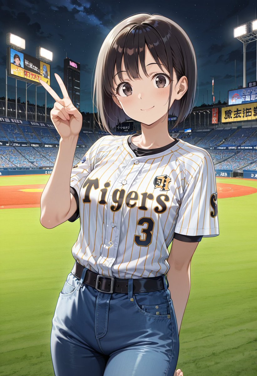 いいぞいいぞタイガース！いいぞいいぞタイガース！
今日は人生最良の日です！（７回目）
#AIart #AIgirl #AIイラスト #AIイラスト部 #阪神タイガース
