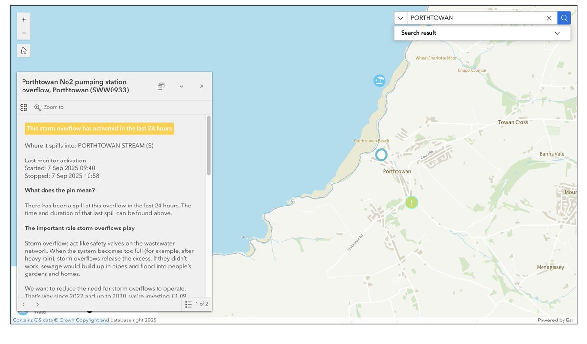 And here I suspect is the culprit Porthtowan sewage pumping station No2, dumps sewage straight into Porthtowan Stream, which runs straight onto Porthtowan beach and straight into the sea.

And we allow these people to get away with this stuff?