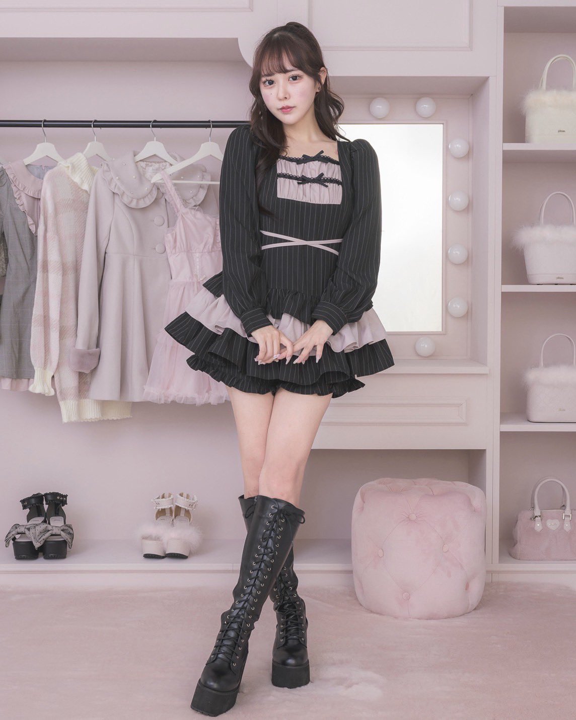 pium はしごリボンティアードセットアップ ブラック pium on X: 