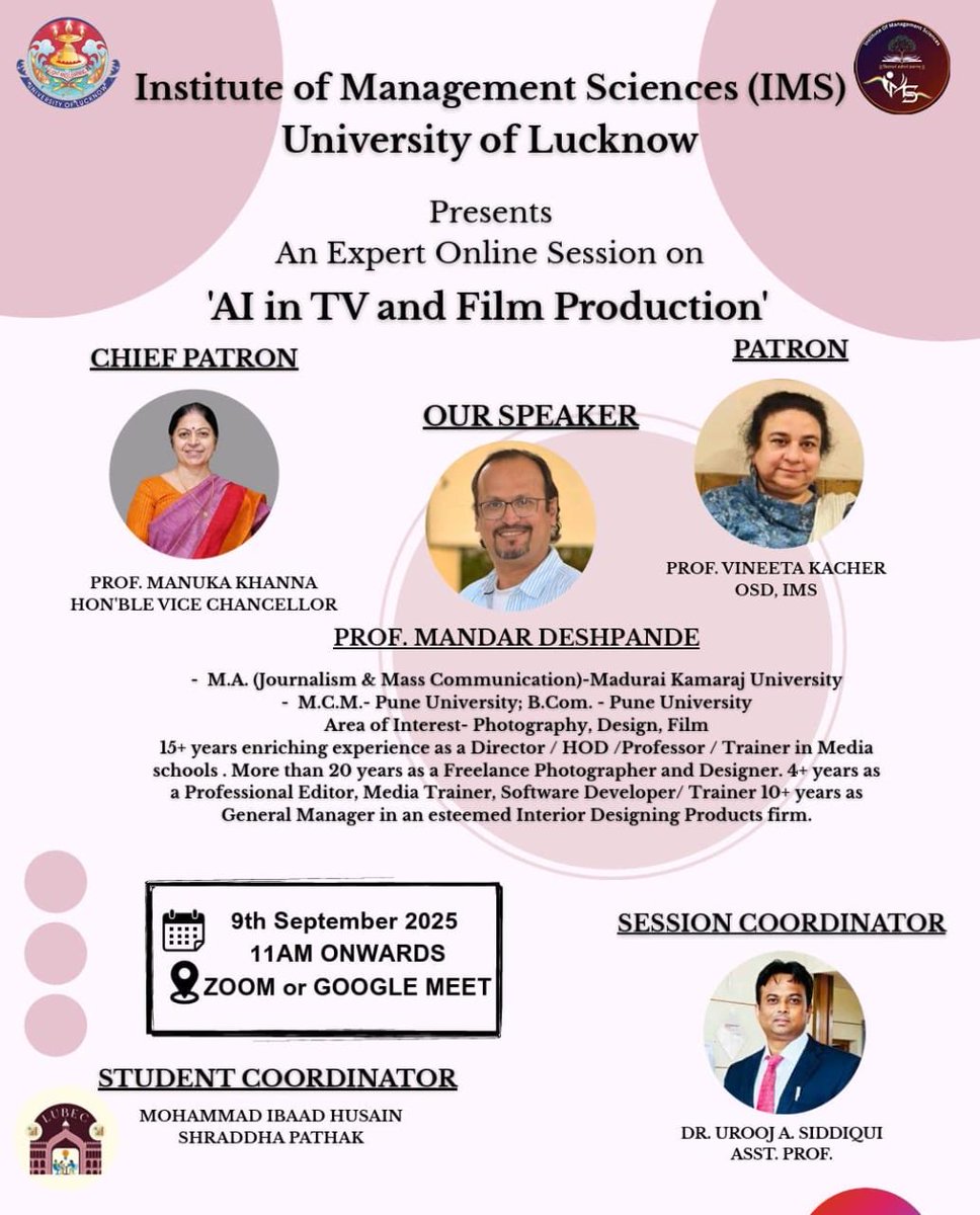 ⁦<a href="/KhannaManuka/">Prof.Manuka Khanna, University of Lucknow</a>⁩ ⁦<a href="/DeanacademicsL/">Dean Academics, UoL</a>⁩  ⁦<a href="/dswlkouniv/">Dean Students’ Welfare, UoL</a>⁩ ⁦<a href="/ippr_lkouniv/">IPPR, University of Lucknow</a>⁩ ⁦<a href="/lkouniv/">University of Lucknow</a>⁩