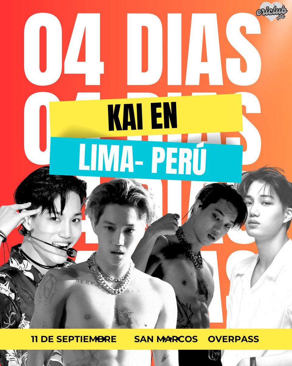 ericlubperu's tweet photo. 4 días para ver a Kai en Lima Perú 🇵🇪
anción que significa mucho para ti
#KAInPERU #PERUlovesKAI #WelcometoPeruKAI @weareoneEXO #KAI https://t.co/h8bXcuWZ12