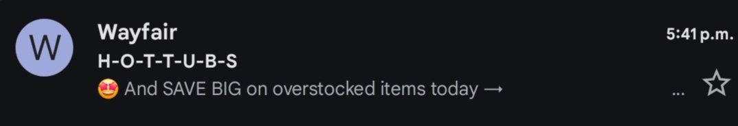 Wayfair apparently understands my future needs as a full-time streamer.