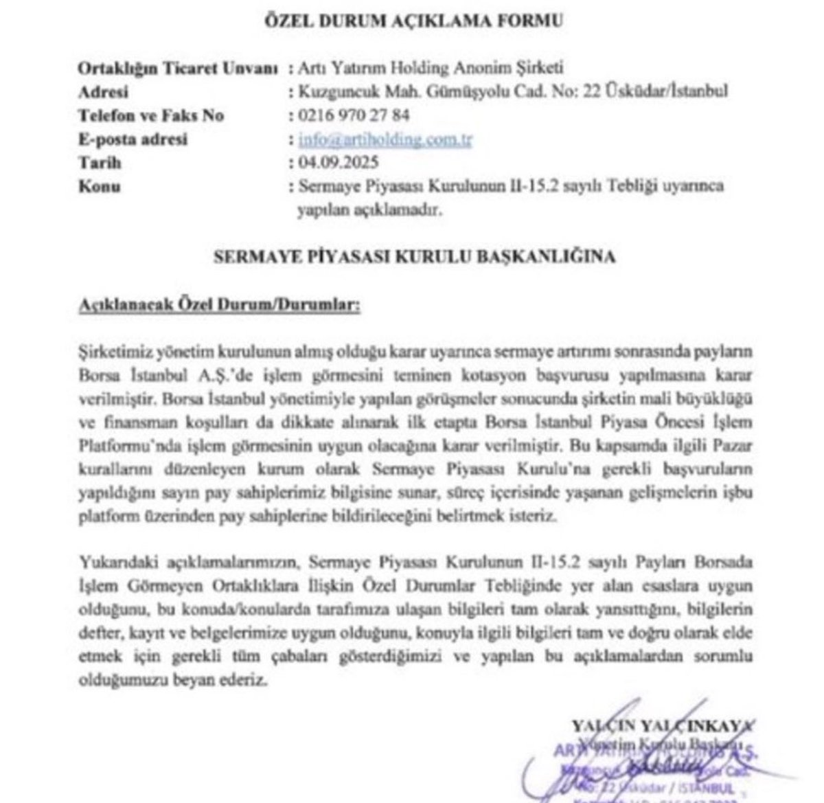 #ARTI yatırım holding poip te işlem görmek için başvuru yapmış hayırlı olsun. Yalçın beyi tanımasamda bu şirketin tekrar kota girmesi için verilen emeği az çok biliyorum. Bir şirketin tekrar kota girmesi gerçekten çok ama çok zor ve emek ve maddi güç  isteyen bir süreç. Yalçın
