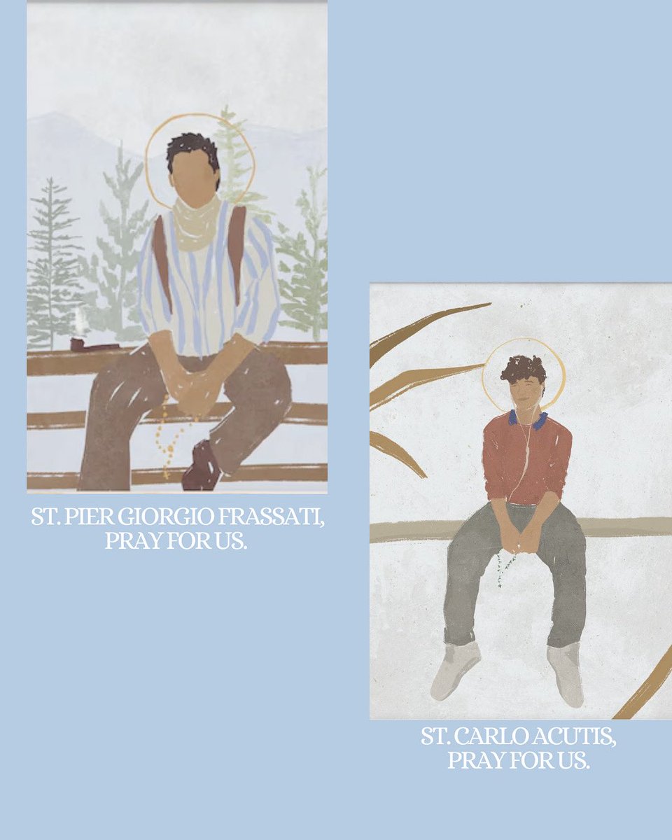 A historic day for the Church!
Today we celebrate the canonization of St. Carlo Acutis and St. Pier Giorgio Frassati — two shining witnesses of youthful holiness. 
St. Carlo Acutis and St. Pier Giorgio Frassati, intercede for us.