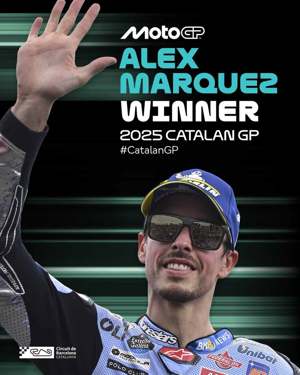 Circuitcat_cat's tweet photo. #MotoGP LA PRIMERA DE L'ALEX A CASA! 🙌🙌🙌🙌

@alexmarquez73 #CatalanGP 𝑾𝑰𝑵𝑵𝑬𝑹 https://t.co/s5S7xwpB1N