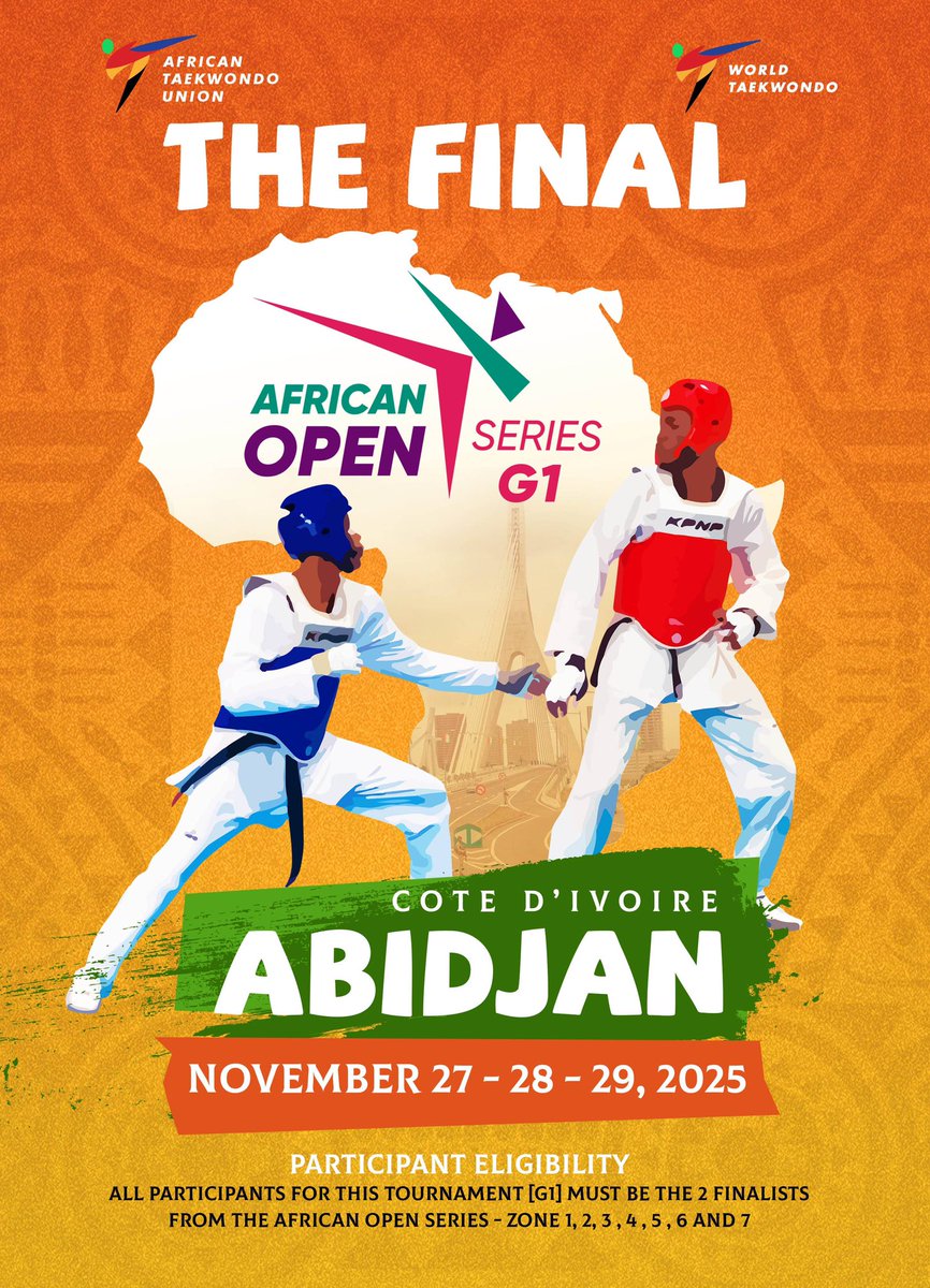 After intense competition throughout the AFRICAN OPEN SERIES, the best fighters will meet for THE GRAND FINAL in Côte d'Ivoire 🇨🇮!

✨All participants in this G1 tournament are the two finalists from each African Open Series zone (Zones 1, 2, 3, 4, 5, 6 and 7).
