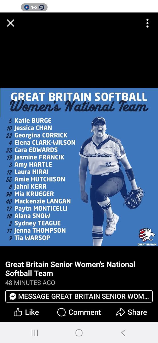 Good luck <a href="/SydneyTeague26/">Sydney Teague 2026</a> and Team Great Britain 🇬🇧!  Play starts today in Prague. Sydney is now the 4th player from our team to play on the world stage. Other players represented USA, Puerto Rico, Israel. <a href="/VAGloryFP/">VA Glory Fastpitch</a> <a href="/ExtraInningSB/">EXTRA INNING SOFTBALL</a> <a href="/LineDsoftball/">Line Drive Media</a>
