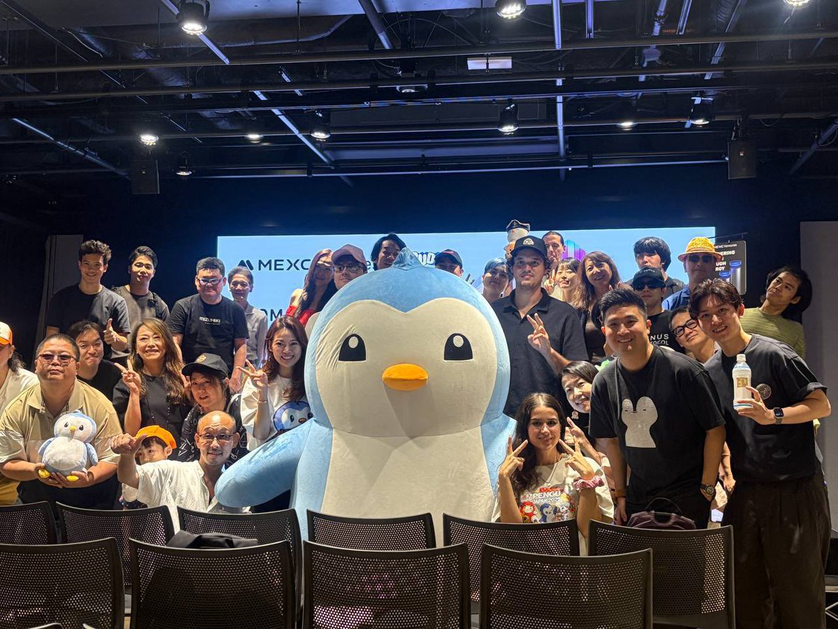 Sylar_MEXC's tweet photo. 🐧🎉@MEXC_Japan × @pudgypenguins 

FROM DOGE TO PENGU:THE EVOLUTION
OF MEMES✨🐧

豪華ゲスト！@LucaNetz Luca 様！

MEXCが初めての独占インタビューを行いました🎤
会場で最前線の話を直接聞ける貴重な機会に！
質問タイムも大盛況👏

インタビューの内容をお届けしますのでお楽しみに！ https://t.co/bB4PVUXllX