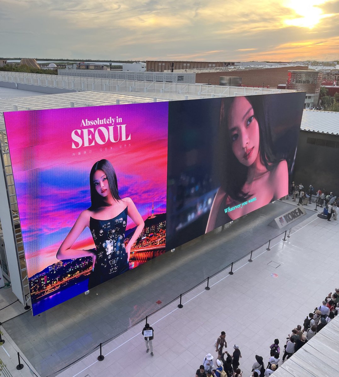 #JENNIE's billboard spotted at the Korea pavilion in Osaka, Japan 🇯🇵 for Seoul Tourism, as the Honorary Ambassador for Seoul Tourism 2025