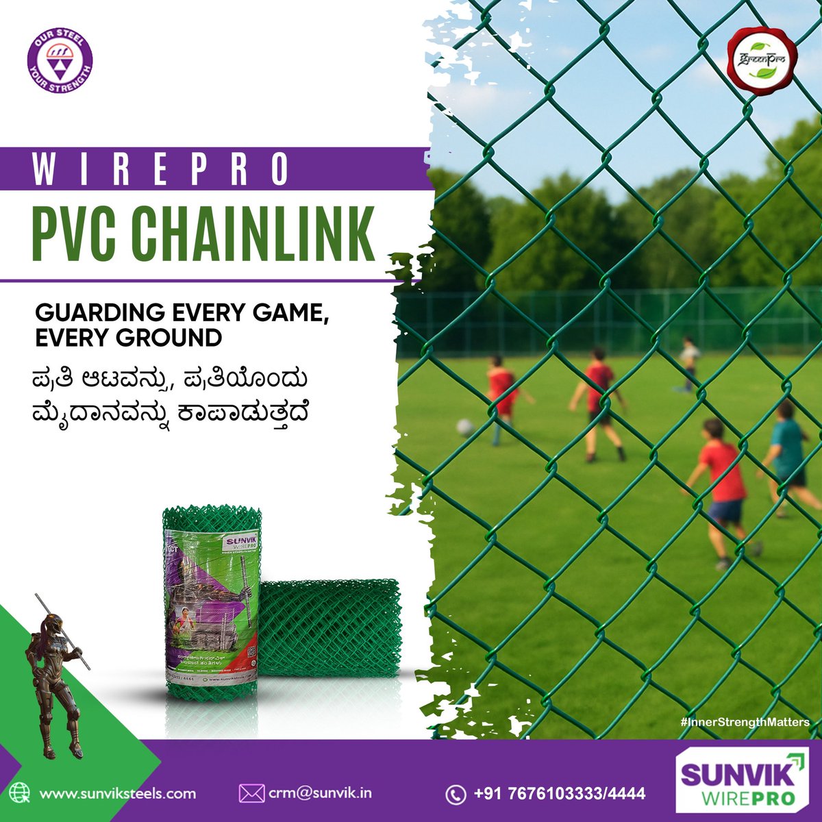 Sunvik_Steels's tweet image. From practice to playtime, every moment counts.

WirePro PVC Chainlink ensures every ground stays safe, every game stays strong —
driven by the power of Inner Strength.

#WirePro #PVCChainlink #sunviksteels #fencing #GuardingEveryGame #StrengthInEveryStep #InnerStrengthMatters
