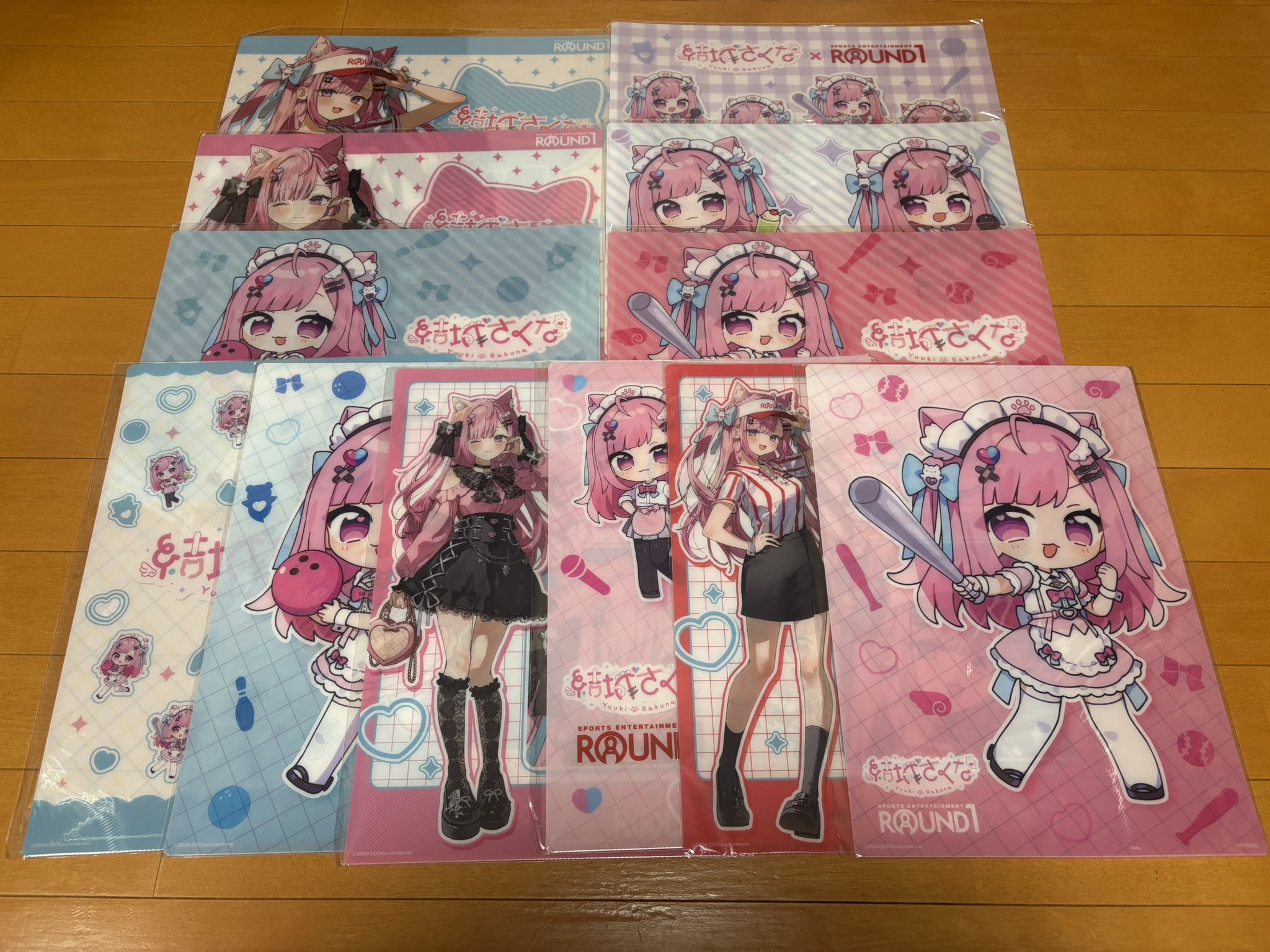 結城さくな　ラウンドワンコラボ　B4プラマット　アクリルキーホルダー　2点セット 結城さくな ラウンドワン コラボ アクリルキーホルダー 2種 等身
